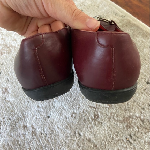 Coach Burgundy Leather Loafers with Silver Accents - Picture 4 of 11